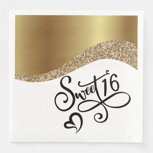 Sweet sixteen födelsedag pappersservett (Framsida)