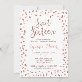 Sweet sixteen födelsedag Ro Guld Inbjudningar