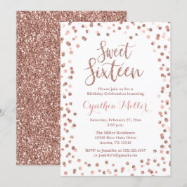 Sweet sixteen födelsedag Ro Guld Inbjudningar