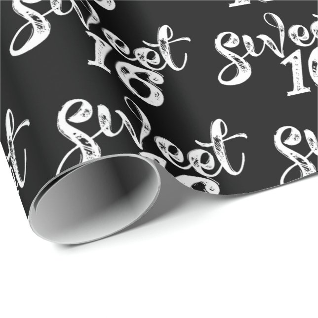 Sweet sixteen födelsedag sextonde 16:e presentpapper (Rullad Hörn)