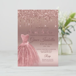 Sweet sixteen födelsedagen för drivningen ro Guld Inbjudningar