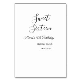 Sweet sixteen födelsedagsbrunch 16-årsdagen namn d bordsnummer