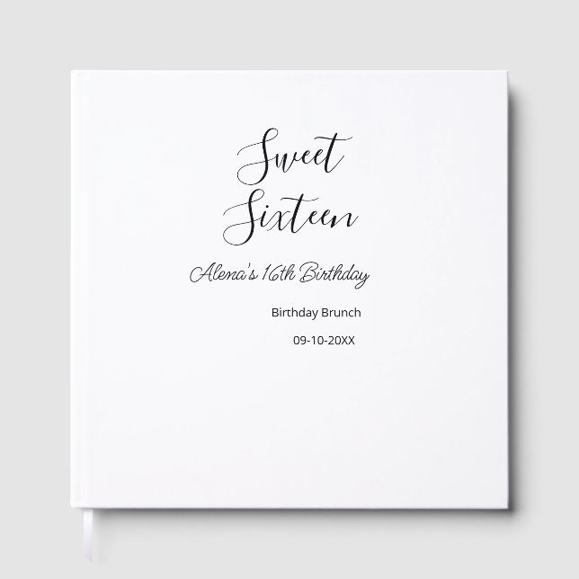 Sweet sixteen födelsedagsbrunch 16-årsdagen namn d gästböcker (Framsida)