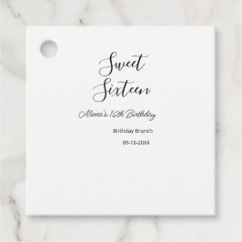 Sweet sixteen födelsedagsbrunch 16-årsdagen namn d gåvor etiketter