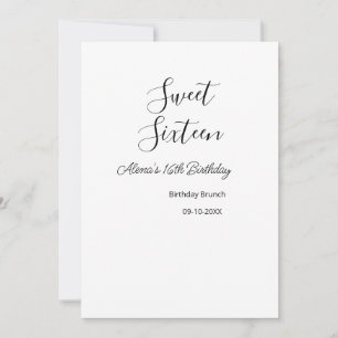 Sweet sixteen födelsedagsbrunch 16-årsdagen namn d inbjudningar