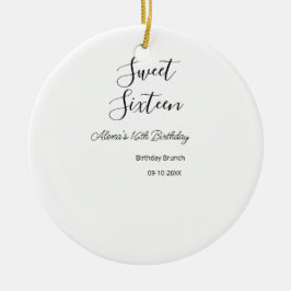 Sweet sixteen födelsedagsbrunch 16-årsdagen namn d julgransprydnad keramik