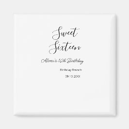 Sweet sixteen födelsedagsbrunch 16-årsdagen namn d magnet