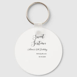 Sweet sixteen födelsedagsbrunch 16-årsdagen namn d nyckelring