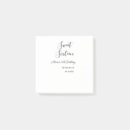 Sweet sixteen födelsedagsbrunch 16-årsdagen namn d post-it block