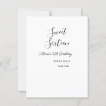 Sweet sixteen födelsedagsbrunch 16-årsdagen namn d