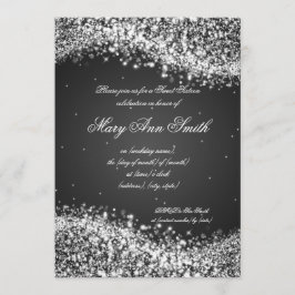 sweet sixteen Födelsedagsfest Sparkling Wave Black Inbjudningar