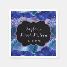 Sweet sixteen för agat i mörk blått och Lila ocean