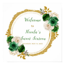 Sweet sixteen för Eleganten mörk grönt och Guld