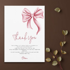 Sweet sixteen för enkel Elegant Rosa Bow Tack Kort
