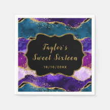 Sweet sixteen för lila och blått peacock Agate
