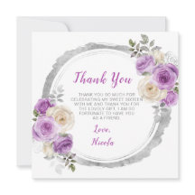 Sweet sixteen för lila och Silver Elegant Flowers