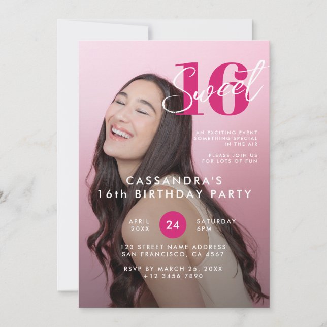 Sweet sixteen för magasin Cover Design Birthday Inbjudningar (Framsida)