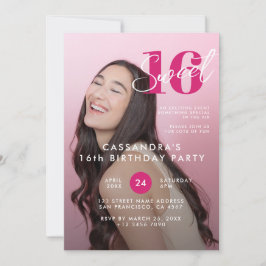 Sweet sixteen för magasin Cover Design Birthday Inbjudningar
