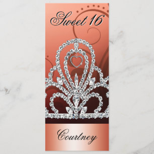 Sweet sixteen för Princess Tiara (orangen) Inbjudningar