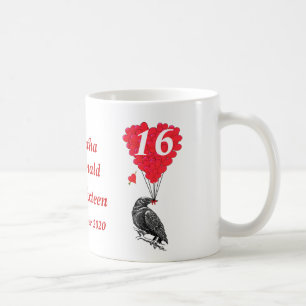 Sweet sixteen för romantisk kråka för personlig kaffemugg
