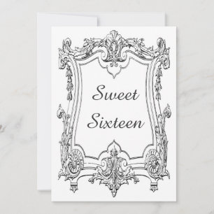 Sweet sixteen för Rulla av Vintagens Fransk, sida Inbjudningar