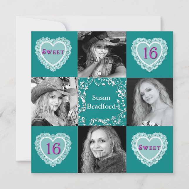 SWEET SIXTEEN FOTO BIRTHDATABAS INBJUDNINGAR (Framsida)