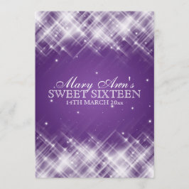 Sweet sixteen Glamoral Sparks Lila Inbjudningar