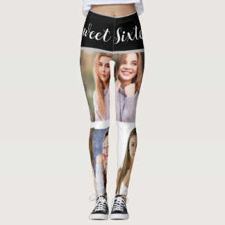 Sweet sixteen Gnistra: Anpassningsbar Photo Collag Leggings