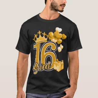 Sweet sixteen Golden 16 år T Shirt