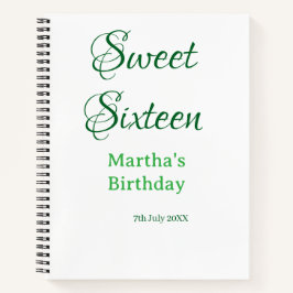 Sweet Sixteen green name date calligraphy boho ret