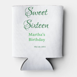 Sweet Sixteen green name date calligraphy boho ret
