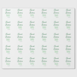 Sweet Sixteen green name date calligraphy boho ret Presentpapper