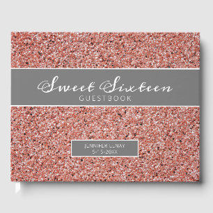 Sweet sixteen Guld Glitter Gästböcker