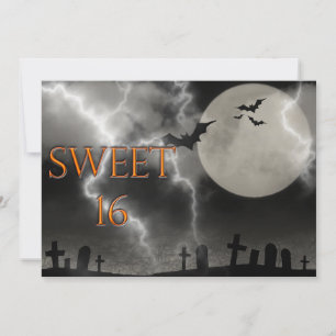 sweet sixteen Halloween Födelsedagsfest inbjudan