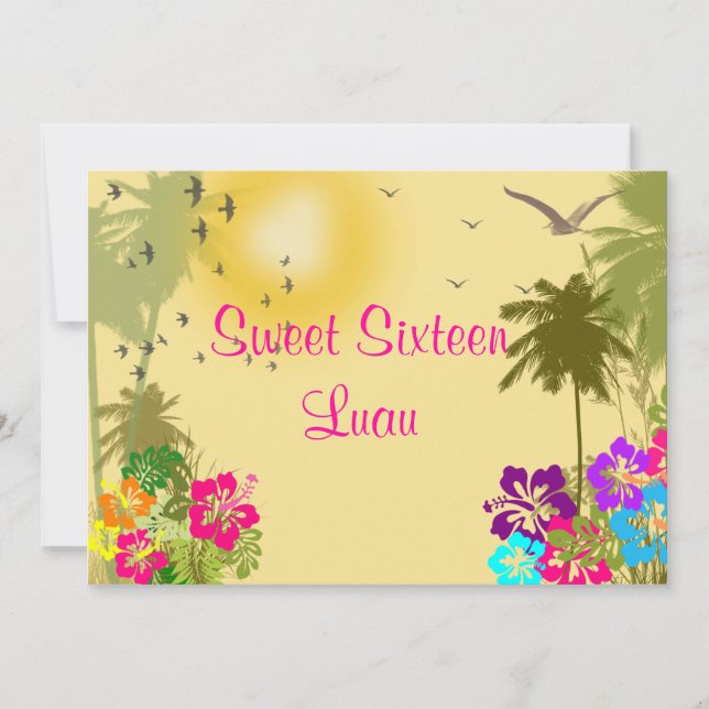Sweet sixteen, Hibiscus, inbjudan till Hawaiian Lu (Framsida)