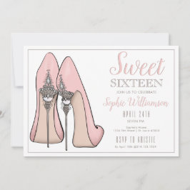 Sweet sixteen Högklackar födelsedag Inbjudningar