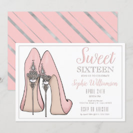 Sweet sixteen Högklackar födelsedag Inbjudningar