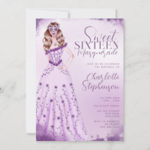 Sweet sixteen Illustration av vattenfärg i maskera