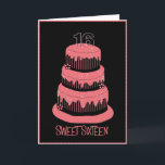 Sweet sixteen inbjudan<br><div class="desc">för födelsedagtårta för söt färg ett 16th kort för hälsning</div>