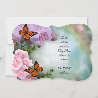 Sweet sixteen Inbjudan, fjärilar och blommor Inbjudningar