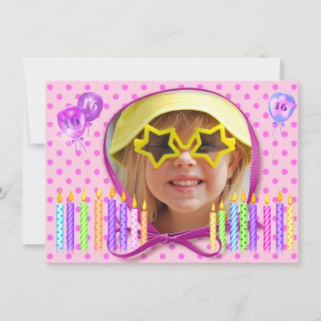 Sweet sixteen-inbjudan inbjudningar (Framsida)
