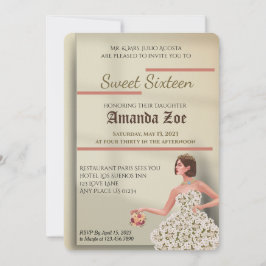 Sweet sixteen-inbjudan inbjudningar