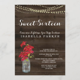 Sweet sixteen-inbjudan | Jul Poinsettia Inbjudningar