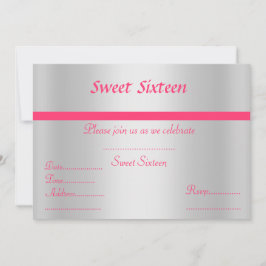 Sweet sixteen inbjudan silver