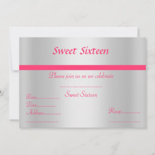 Sweet sixteen inbjudan silver