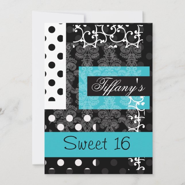 Sweet sixteen inbjudan till part (Framsida)
