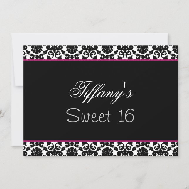 Sweet sixteen inbjudan till part (Framsida)