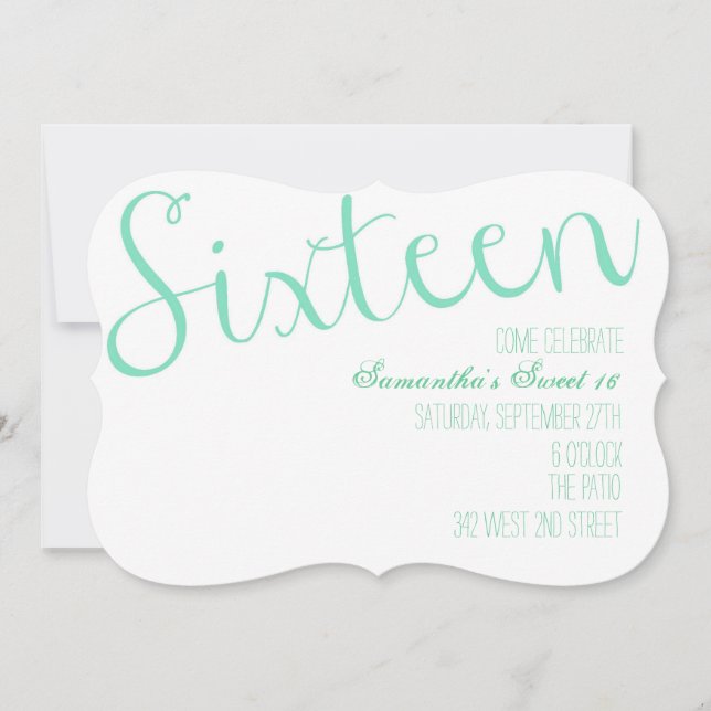 Sweet sixteen inbjudningar (Framsida)