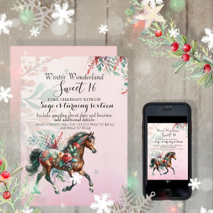 Sweet sixteen jul Horse Inbjudningar