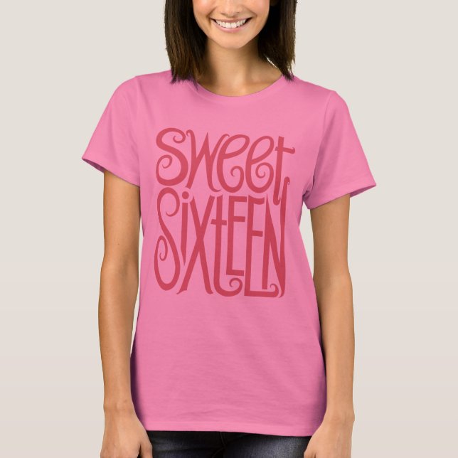 Sweet sixteen Långsågad T-shirt (Framsida)